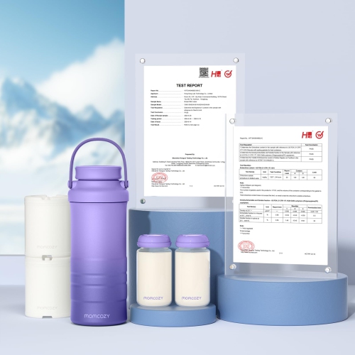 Momcozy 650ml Portable Breast Milk Cooler for Outdoor, 360°Total Cooling for 24Hours, Larger Capacity Travel Breastmilk Chiller with 2pcs Baby