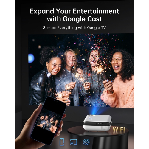 HAPPRUN Official Licensed Google TV Smart Projector