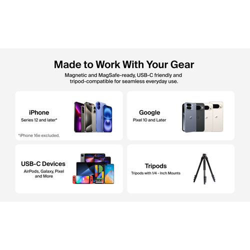 Chargeur portable USB-C de 9300 mAh PowerGrip de Belkin avec câble USB-C - Anthracite