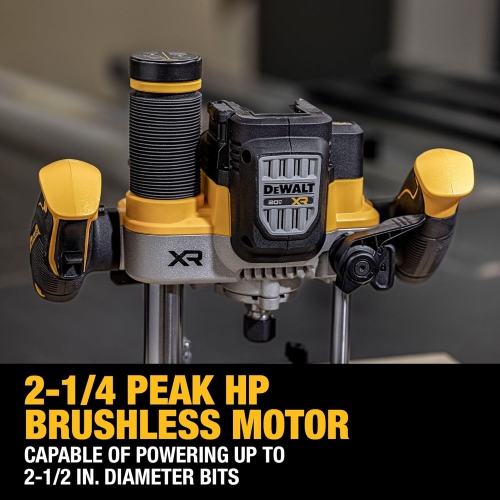 DEWALT 20V MAX XR 2-1/4 HP Plunge Router, Variable Speed with Perform & Protect Technology