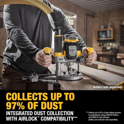 DEWALT 20V MAX XR 2-1/4 HP Plunge Router, Variable Speed with Perform & Protect Technology