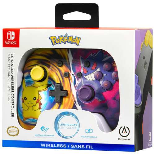 Manette sans fil optimisée de PowerA pour Nintendo Switch - Pikachu Vs. Gengar
