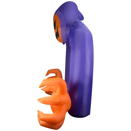 GEMMY INDUSTRIES Airblown® Inflatable Halloween Jack-O'-Lantern Reaper Archway with Swirling Lights