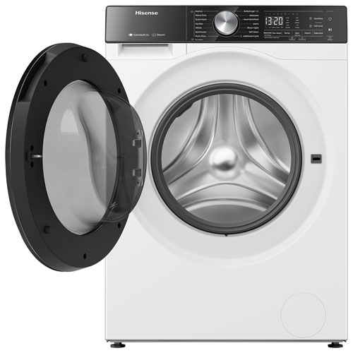 Laveuse à vapeur à chargement frontal de 3,1 pi³ de Hisense - Blanc