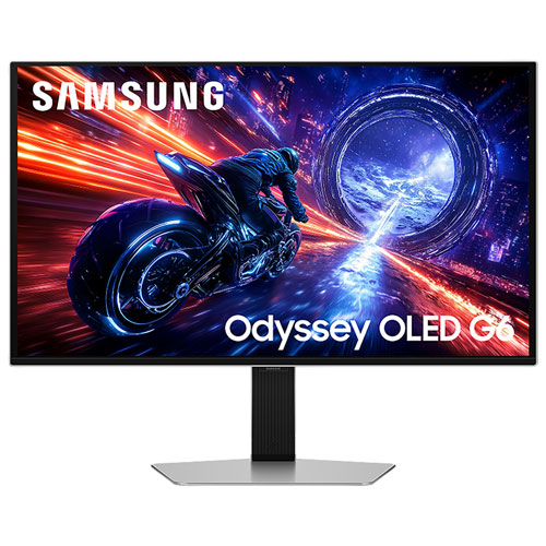 Moniteur de jeu FreeSync DELO incurvé WQHD 500 Hz G6 27 po Odyssey de Samsung avec temps de réponse 0,03 ms gris à gris - Argenté