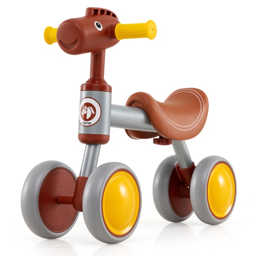 GYMAX  Baby Balance Bike Toddler First Bike W/ Pu Leather Seat & Eva Foam Wheels