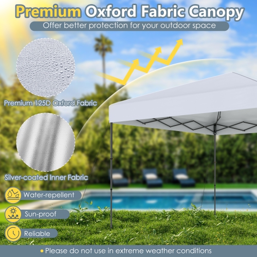 Gymax 10 X 10 FT Pop up Canopy Tent w/ Portable Carrying Bag 8 Stakes 4 Wind Ropes