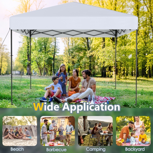 Gymax 10 X 10 FT Pop up Canopy Tent w/ Portable Carrying Bag 8 Stakes 4 Wind Ropes