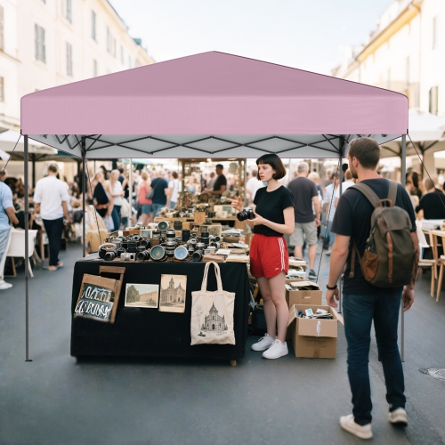 Gymax 10 X 10 FT Pop up Canopy Tent w/ Portable Carrying Bag 8 Stakes 4 Wind Ropes