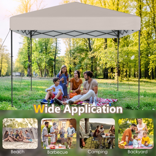 Gymax 10 X 10 FT Pop up Canopy Tent w/ Portable Carrying Bag 8 Stakes 4 Wind Ropes