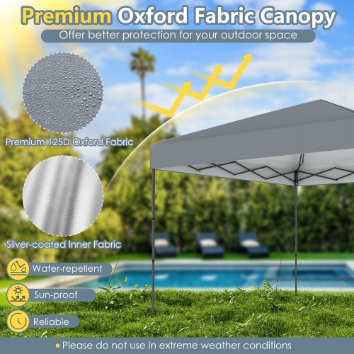 Gymax 10 X 10 FT Pop up Canopy Tent w/ Portable Carrying Bag 8 Stakes 4 Wind Ropes