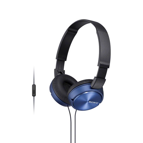 Casque d'écoute MDRZX310AP de Sony avec microphone - Bleu - Boîte ouverte