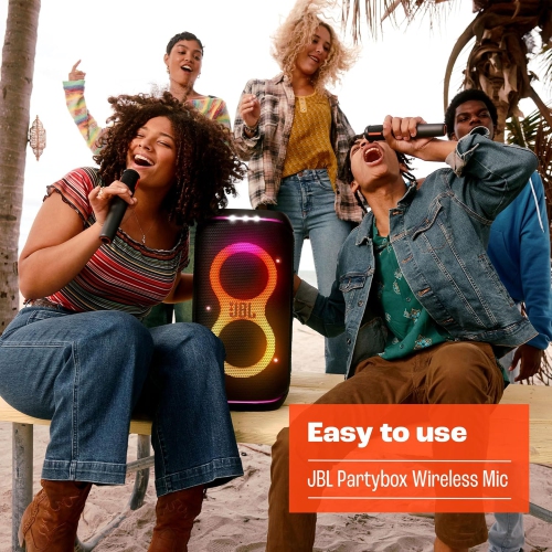 PartyBox Wireless Mic - 2X Digital Wireless Microphones, Rechargeable Battery, Clear Voice, Crisp Sound, Stable 2.4GHz Connection, Compatible with