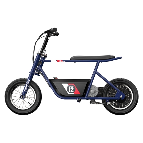 Minivélo électrique rétro Rambler 12 de Razor avec moteur 250&nbsp;W et batterie 24&nbsp;V, bleu foncé