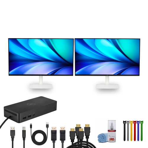 Pack of 2x Dell 32 Plus 4K Monitor, Dell Universal Dock, Pack of 2x HDMI Cable