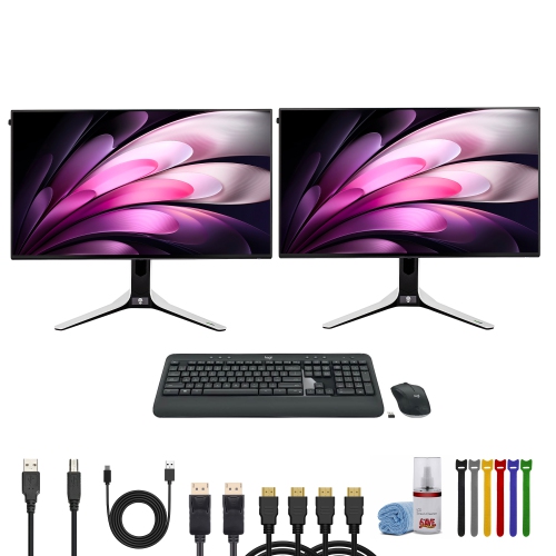 Pack of 2x Alienware 27" 1440p 280Hz Gaming Monitor, Logitech Keyboard And Mouse
