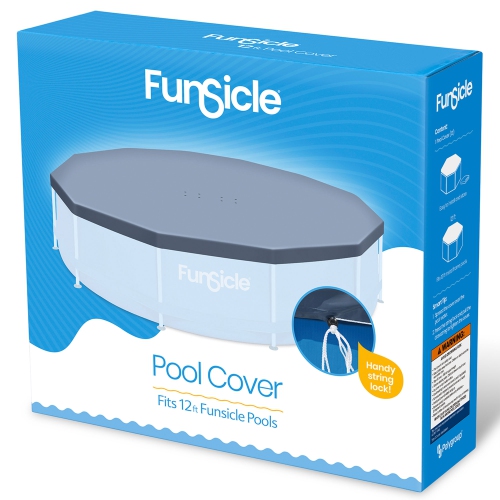 Funsicle 12 pi – Bâche ronde pour débris de piscine hors terre, accessoire seulement, gris
