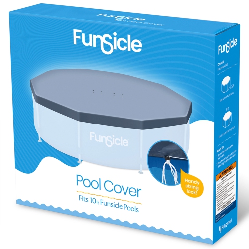 Funsicle 10 pi – Bâche ronde pour débris de piscine hors terre, accessoire seulement, gris
