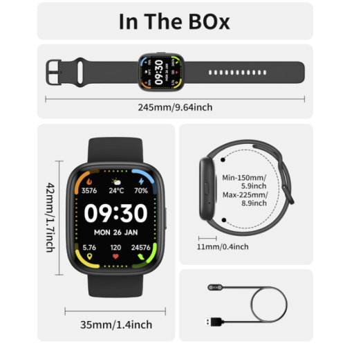 Smart Watch for Men & Women – Bluetooth Calling, 1.83" HD Touch Screen Fitness Tracker, 100+ Sports Modes, Heart Rate & Sleep Monitor, IP68