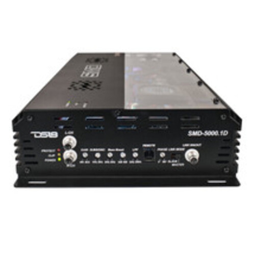 DS18 SMD-5000.1D 5000W RMS Monoblock Amplifier with Voltmeter and Digital LED Lights