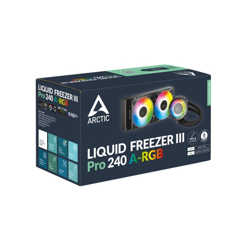 Refroidisseur d'eau pour UCT Arctic Liquid Freezer III Pro 240&nbsp;A-RGB, nouveau ventilateur VRM silencieux et puissant, radiateur amélioré, pompe