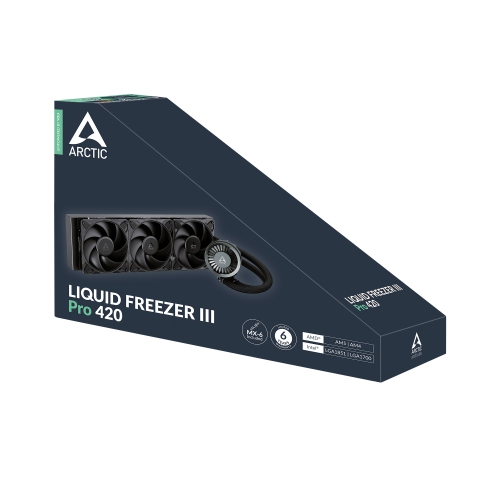 Arctic Liquid Freezer III Pro 420 AIO CPU Water Cooler, New Silent & Powerful VRM Fan, Improved Radiator, Efficient PWM Pump (Black)