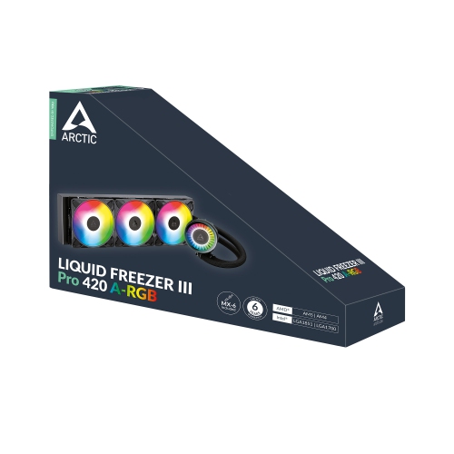 Arctic Liquid Freezer III Pro 420 A-RGB AIO CPU Water Cooler, New Silent & Powerful VRM Fan, Improved Radiator, Efficient PWM Pump (BLACK)