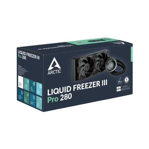 Arctic Liquid Freezer III Pro 280 AIO CPU Water Cooler, New Silent & Powerful VRM Fan, Improved Radiator, Efficient PWM Pump (Black)