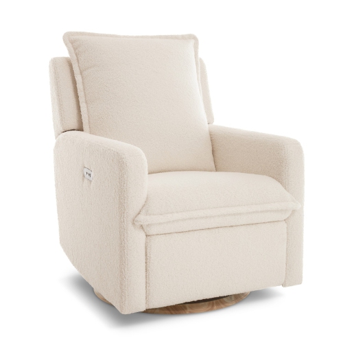 Valencia – Fauteuil inclinable pivotant en peau de mouton Milo, beige