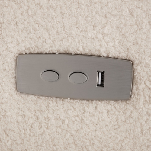 Valencia – Fauteuil inclinable pivotant en peau de mouton Milo, beige