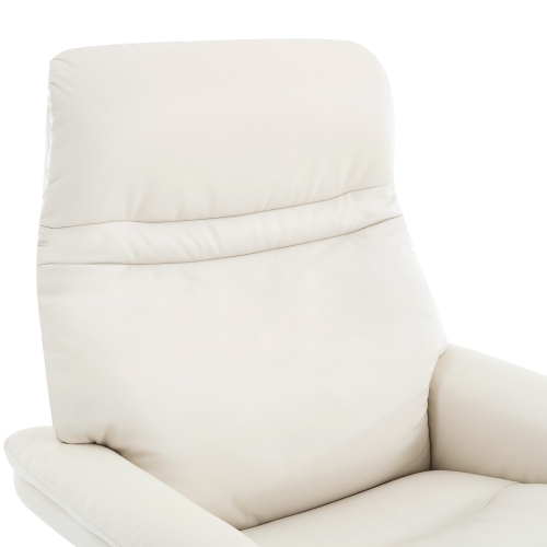 Valencia Massimo Leather Recliner Seat with Ottoman, Beige