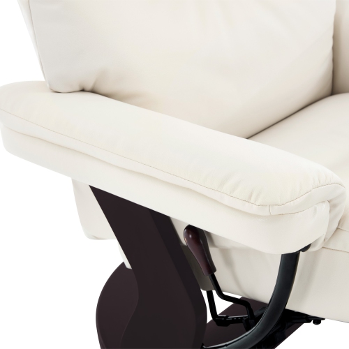 Valencia Massimo Leather Recliner Seat with Ottoman, Beige