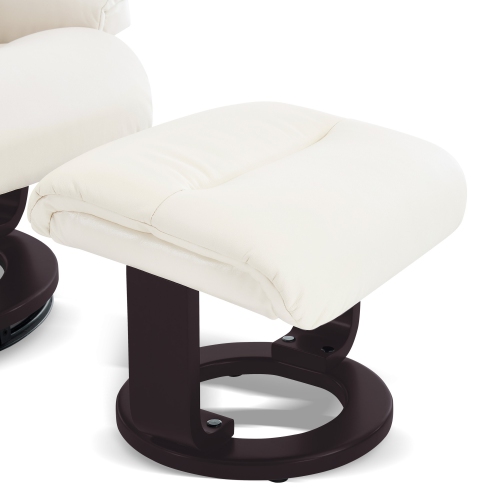 Valencia Massimo Leather Recliner Seat with Ottoman, Beige