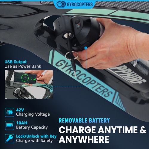 Gyrocopters Zapphire Fat Tire E-Bike for Adults – 500W, 20x3” Tires, Speed upto 32km/h, Long Range upto 91 Km SHIMANO 7-Speed Gear | Anti-theft GPS