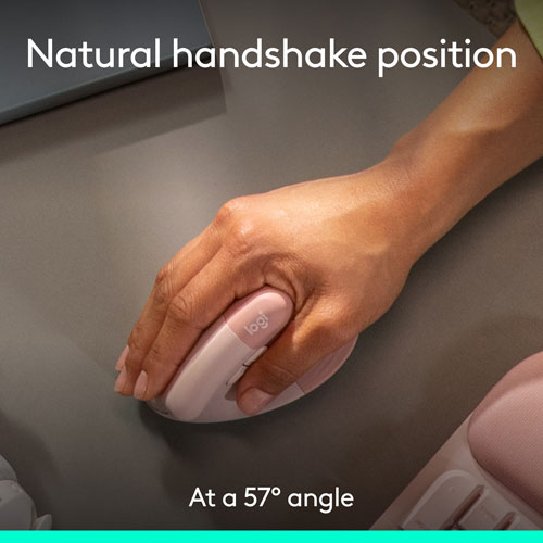 Ensemble souris et clavier ergonomique pleine grandeur à membrane Bluetooth Wave Keys de Logitech - Rose - Anglais - Exclusivité Best Buy