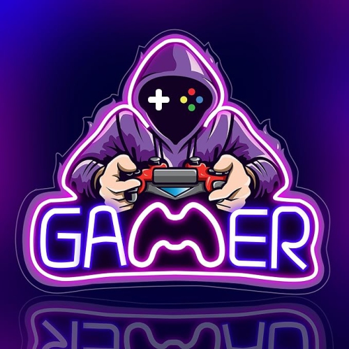 Shellspace Gamer Neon Sign, LED Video Neon Sign for Gamer Room Decor, UV Printed Game Neon Lights for Bedroom Boys, Teen Boys Gaming Wall Decor -