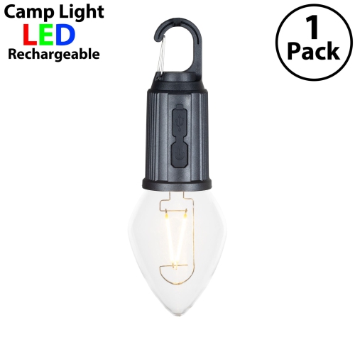 Festive Living Rechargeable Camping Lights, Battery or Solar Powered with USB-C Recharging, Shatterproof Plastic Parts Perfect for Camping, Porch,