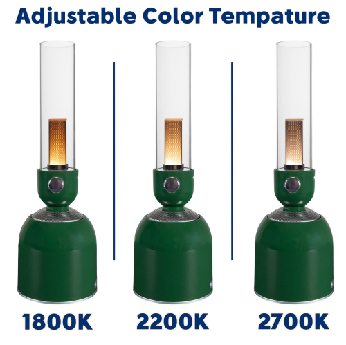 Festive Living Rechargeable Camping Lights, Battery or Solar Powered with USB-C Recharging, Shatterproof Plastic Parts Perfect for Camping, Porch,