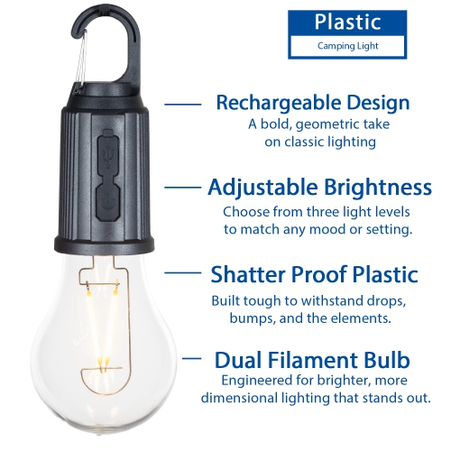 Festive Living Rechargeable Camping Lights, Battery or Solar Powered with USB-C Recharging, Shatterproof Plastic Parts Perfect for Camping, Porch,