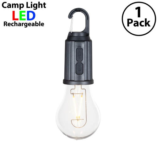 Festive Living Rechargeable Camping Lights, Battery or Solar Powered with USB-C Recharging, Shatterproof Plastic Parts Perfect for Camping, Porch,
