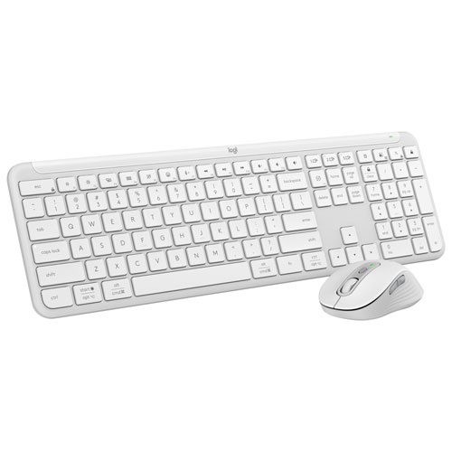 Ensemble clavier mince et souris optique Bluetooth MK955 Signature Slim de Logitech - Blanc - Anglais - Exclusivité Best Buy