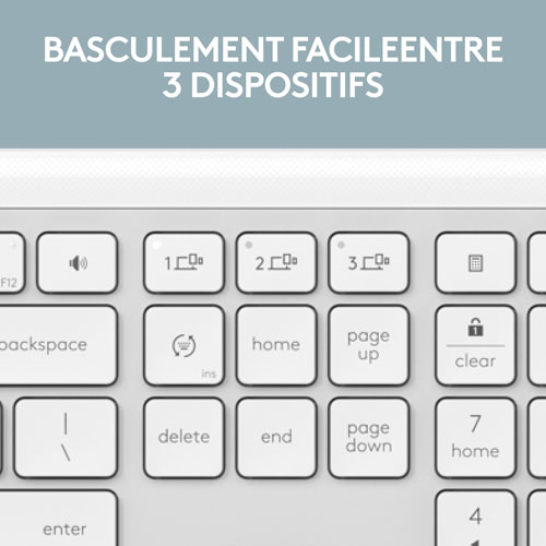 Ensemble clavier mince et souris optique Bluetooth MK955 Signature Slim de Logitech - Blanc - Anglais - Exclusivité Best Buy