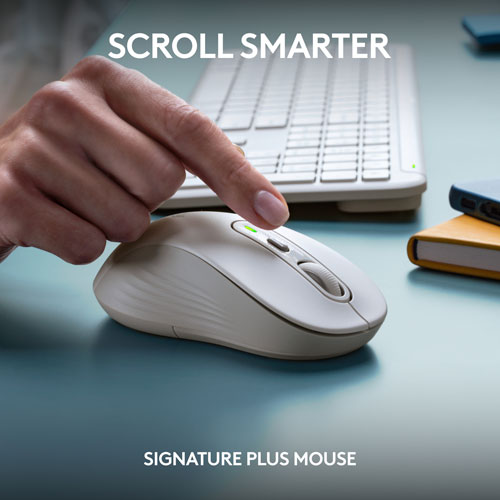 Logitech MK955 Signature Slim Bluetooth Optical Keyboard & Mouse Combo - White - EN - Only at Best Buy