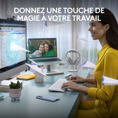 Ensemble clavier mince et souris optique Bluetooth MK955 Signature Slim de Logitech - Blanc - Anglais - Exclusivité Best Buy