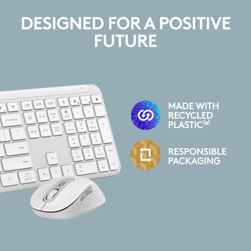 Ensemble clavier mince et souris optique Bluetooth MK955 Signature Slim de Logitech - Blanc - Anglais - Exclusivité Best Buy