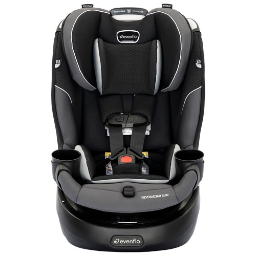 Siège d'auto pour bébé orienté vers l'arrière Revolve360 Slim d'Evenflo - Noir/Gris