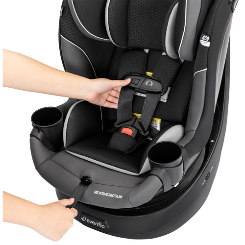 Siège d'auto pour bébé orienté vers l'arrière Revolve360 Slim d'Evenflo - Noir/Gris
