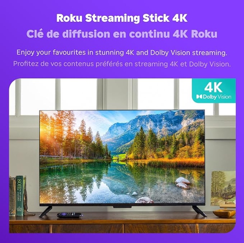Roku Streaming Stick 4K 2022 | Streaming Device 4K/HDR/Dolby Vision with Voice Remote with TV Controls and Long-Range Wi-Fi