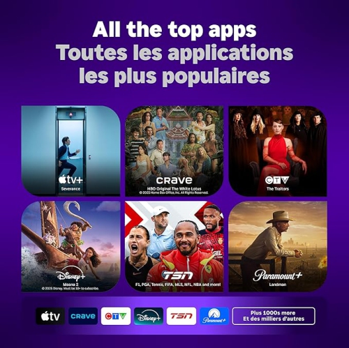 Roku® Streaming Stick™ Plus 2025 – 4K and HDR Roku Streaming Device for TV with Voice Remote – Free and Live TV