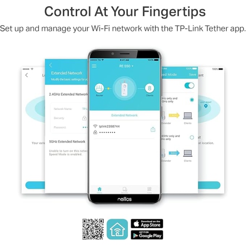 TP-Link AC1900 WiFi Extender, Covers Up to 2800 Sq.ft and 35 Devices, 1900Mbps Dual Band Wireless Repeater, Internet Booster, Gigabit Ethernet Port